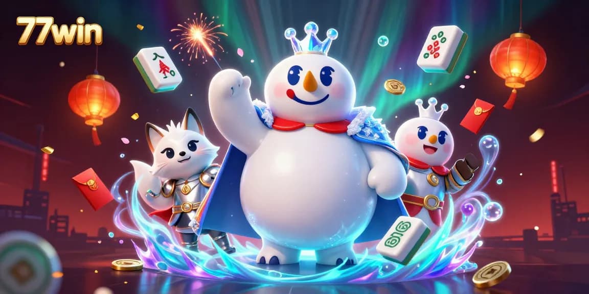 Experience winning excitement with 77win's dynamic casino illustration featuring exclusive games