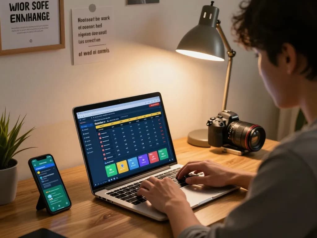 Engaging with the keonhacai platform for live sports betting from a cozy home office setting