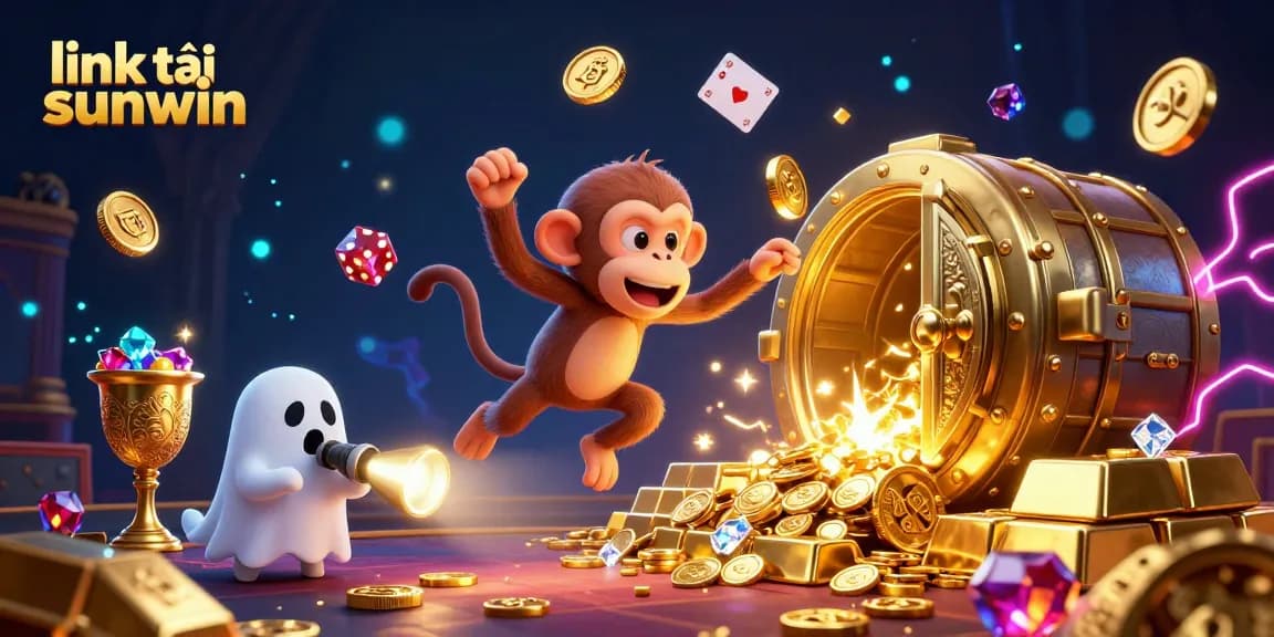 Engage with the thrill of link tải sunwin in this dynamic casino scene filled with treasure and excitement.