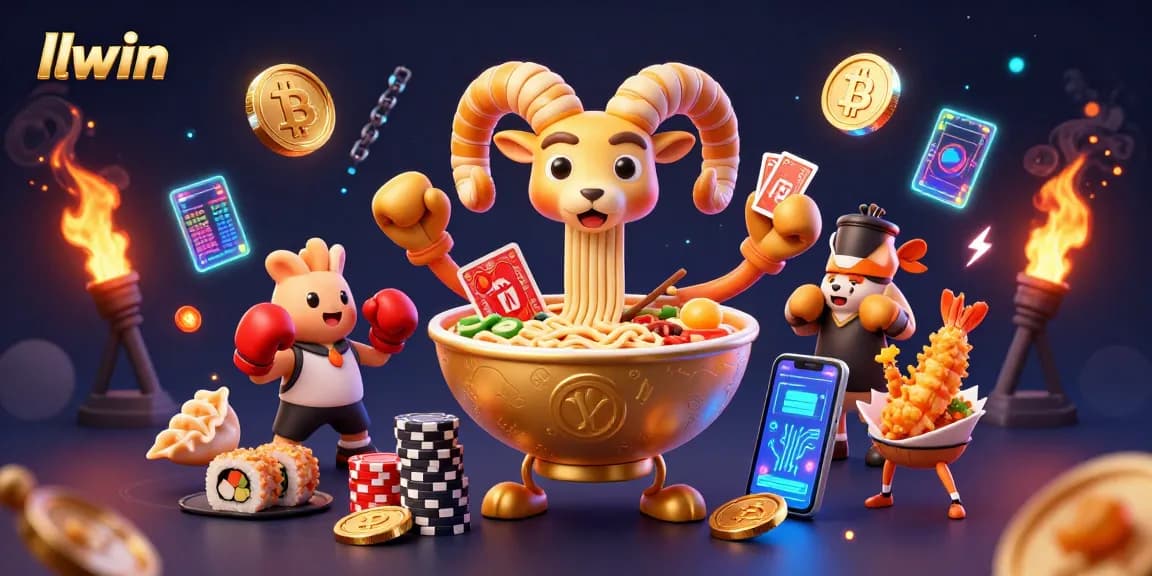 Experience thrilling gaming at llwin with vibrant characters and crypto elements in this lively casino scene.