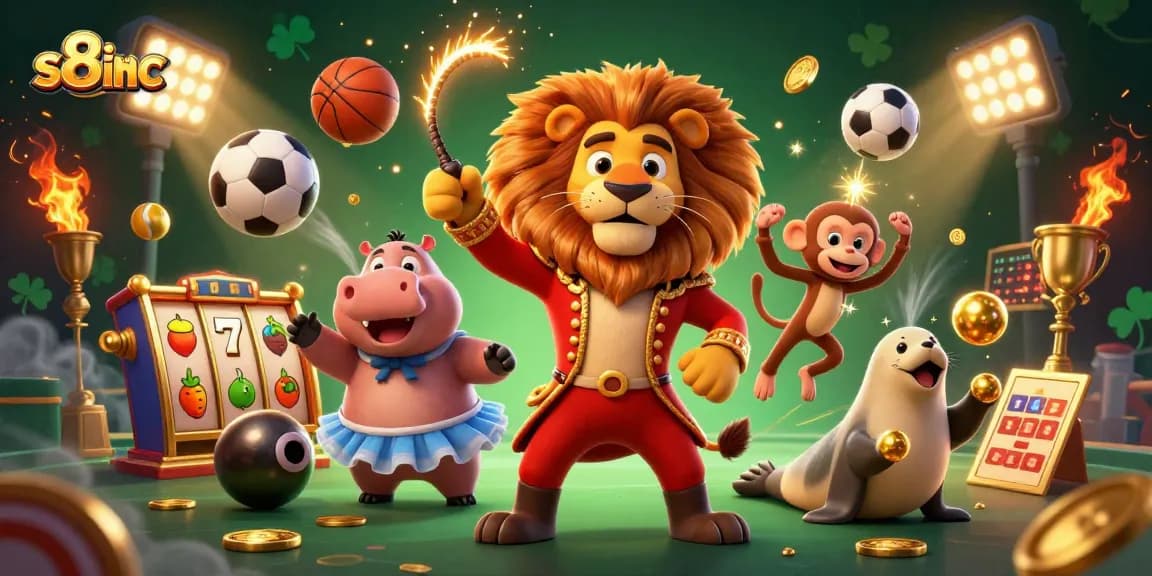 Engage in thrilling gameplay with s8inc's vibrant 3D illustration of casino fun featuring unique characters and dynamic game elements.
