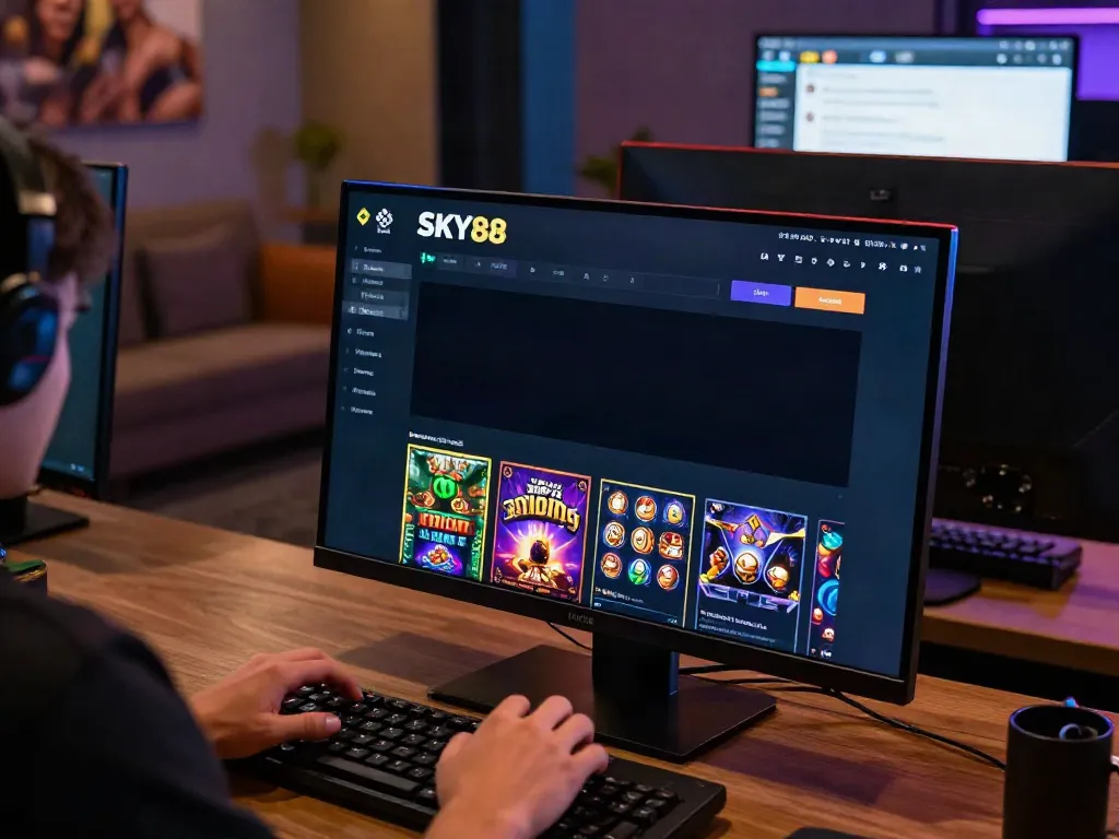 Engaging user experience with SKY88 gaming options displayed on a smartphone.