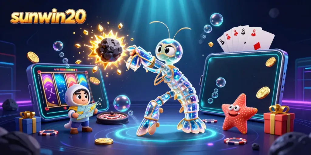Experience exciting wins at sunwin20 with engaging casino elements in a magical illustration.