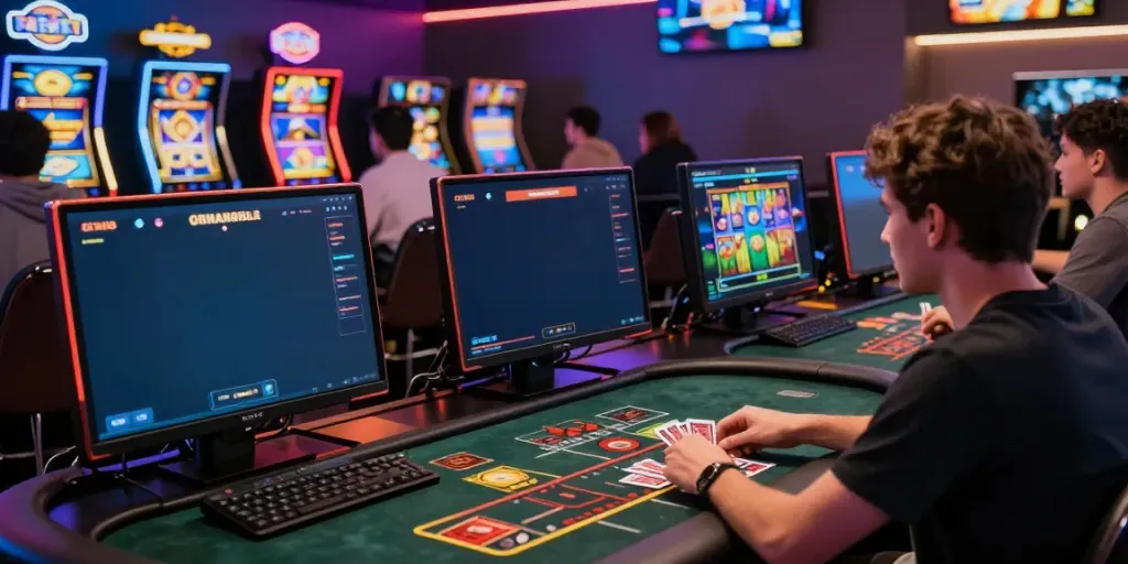 Exciting gaming scene showcasing diverse players using GEM88 for sports betting and live casino experiences.
