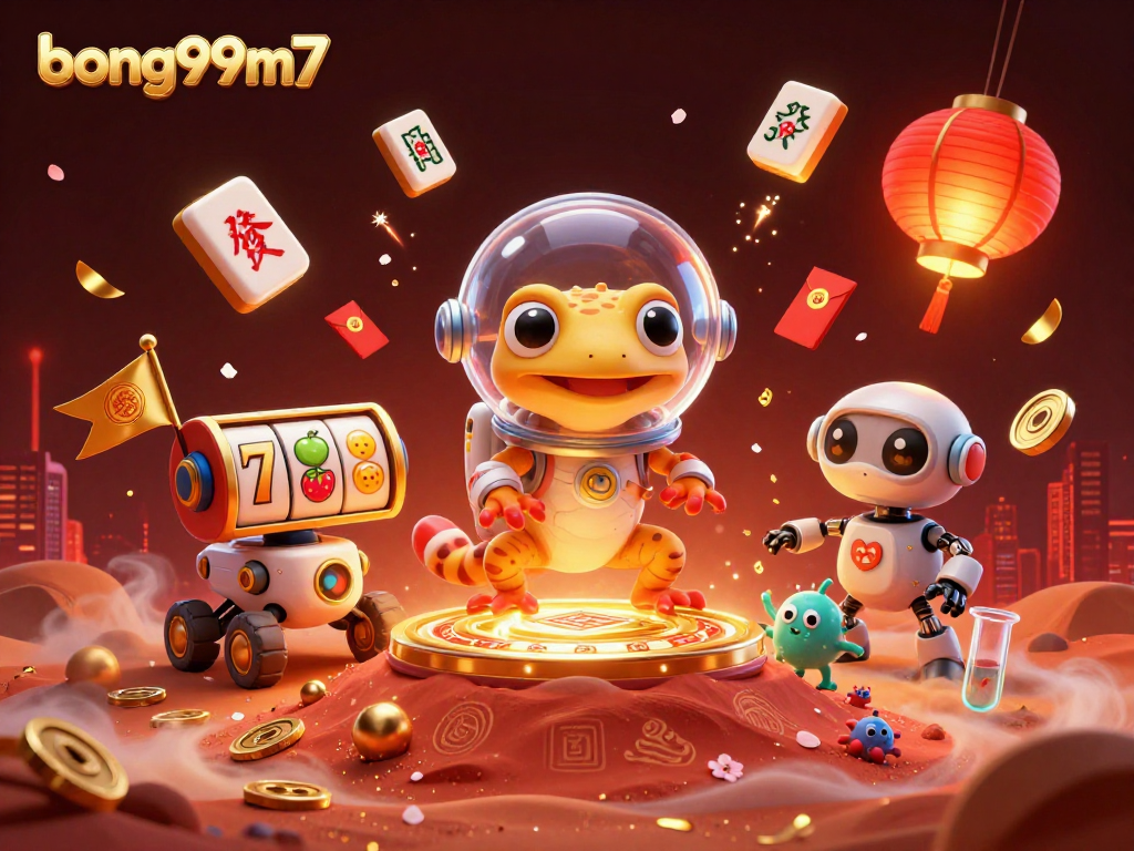 Bong99m7 offers a vibrant Martian-themed casino scene with excitement and rich gambling elements.