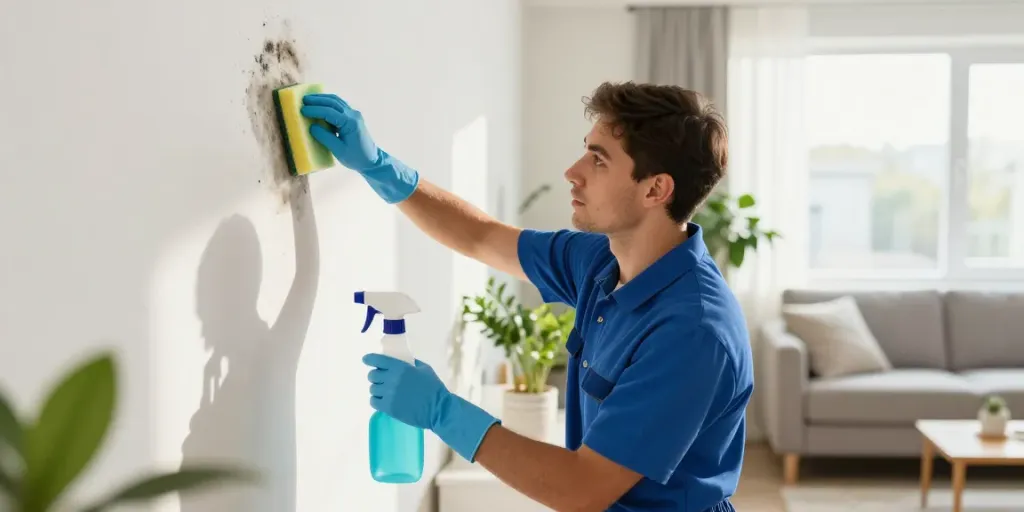 Eliminación de moho en Barcelona por un profesional utilizando productos ecológicos.