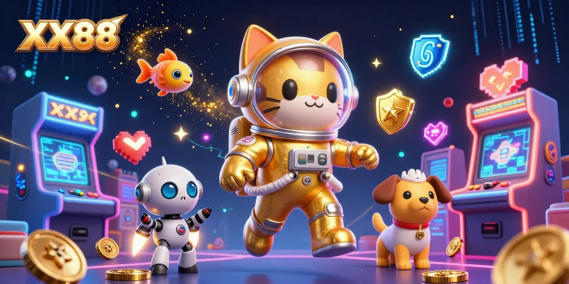 Engage in exciting gameplay at XX88 with vibrant casino-themed digital art.