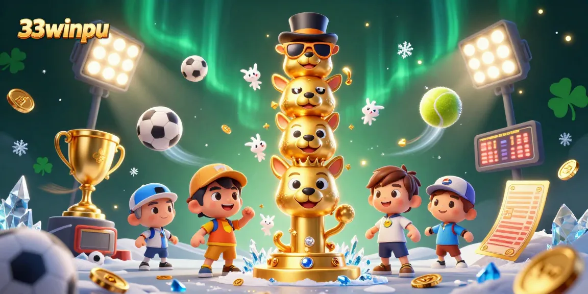 Engage with thrilling gameplay at 33winpu with detailed illustrations of animated characters and dynamic sports elements.