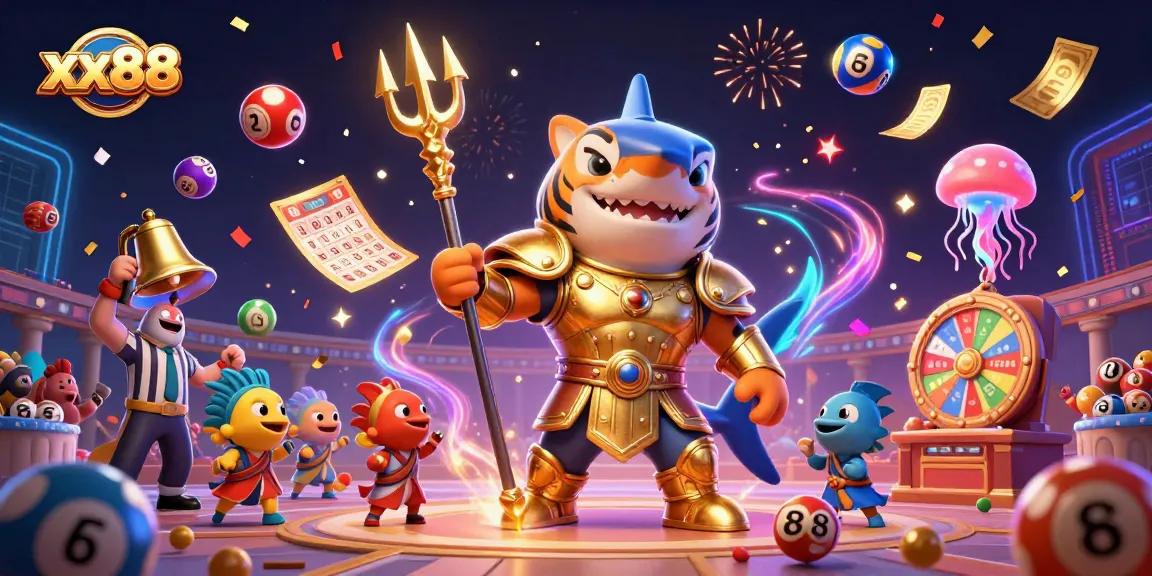 Experience thrilling gameplay with xx88 and a dynamic underwater casino scene filled with colorful lottery elements.
